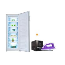 Congélateur vertical 185L + Régulateur 500VA + Fer 1600W OSCAR