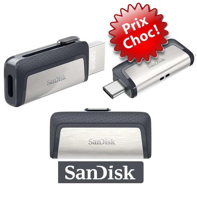 32 Go Clé USB 3.1 Sandisk Ultra Luxe Double Connectique Type-C & USB T