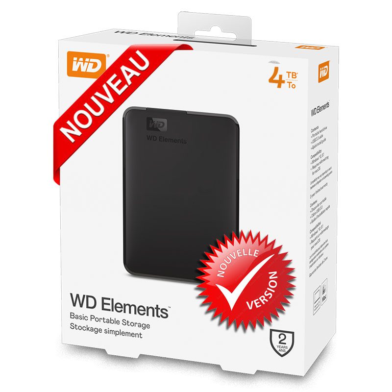 Western Digital Elements Portable 4TO Disque dur externe – acheter