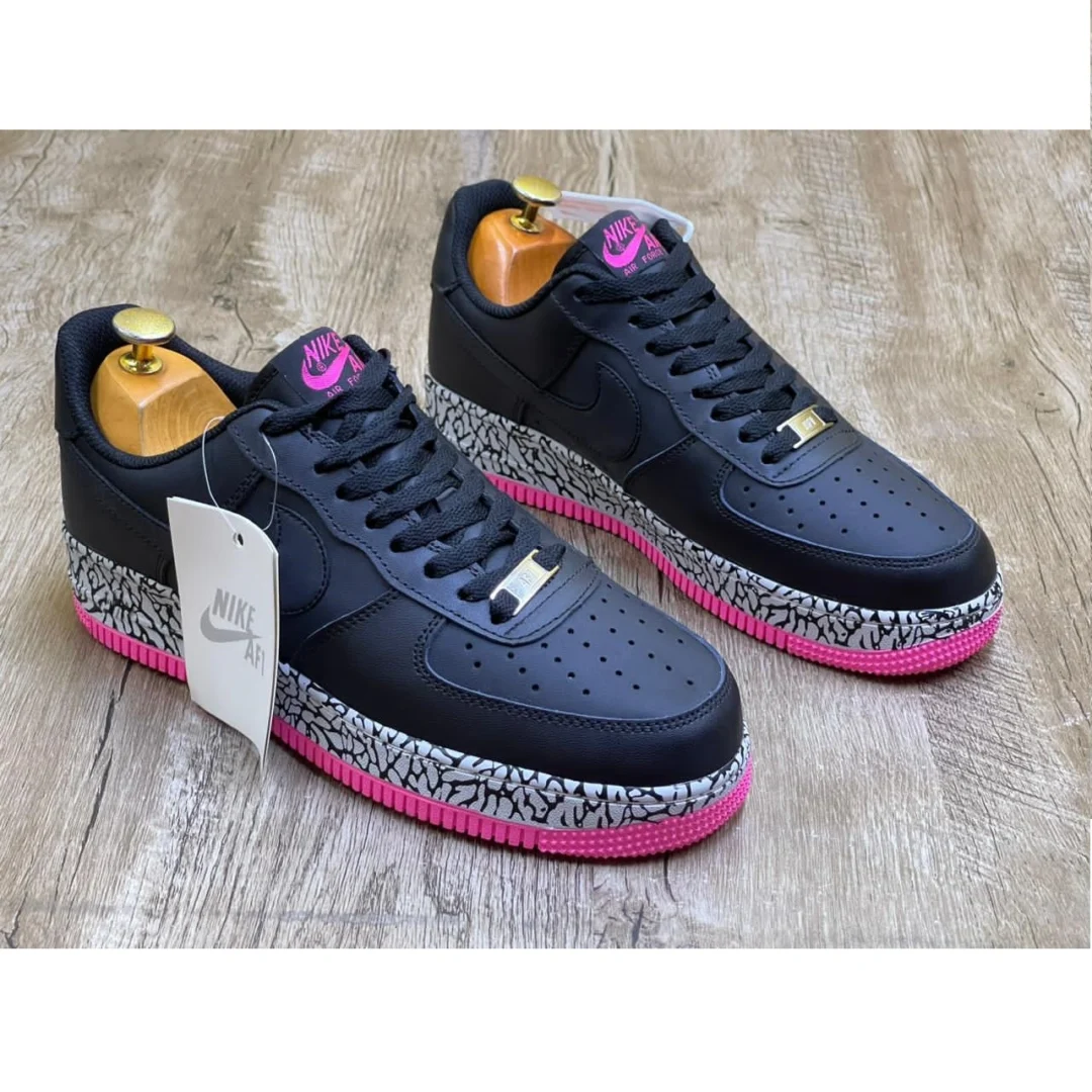 nike air force 1 low noir-rose