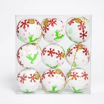 Boules de noël blanches flocons de neige rouges/roses