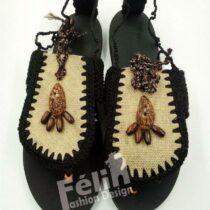 Sandale Africaine Nu-Pieds tissée à la main - Semelles Plates - Femme - P.38