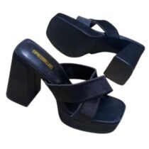 mules à talons carrés
