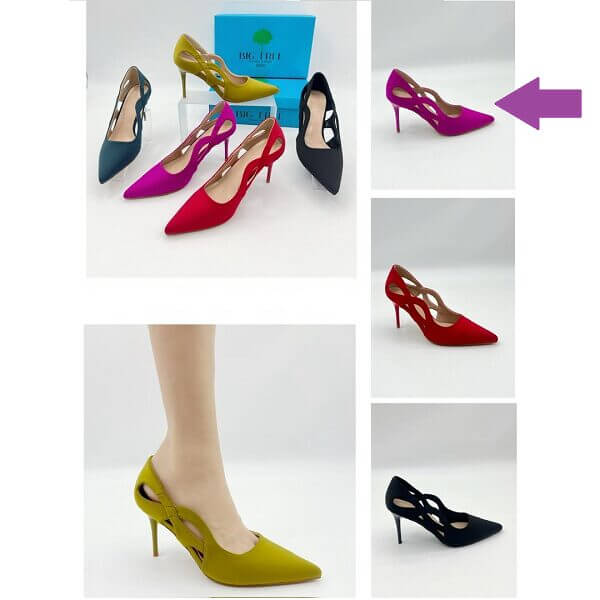 Escarpins en soie femme, talon aiguille, bout pointure
