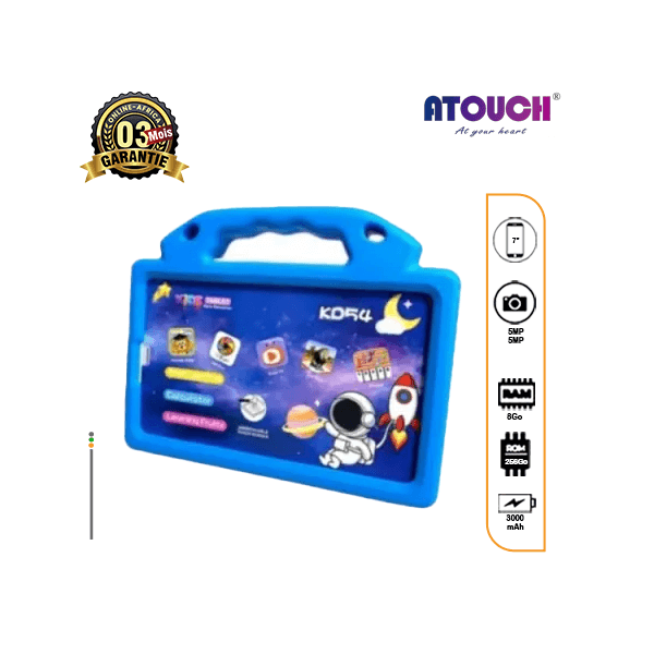 Tablette enfant Atouch KD54, idéale pour apprendre et jouer