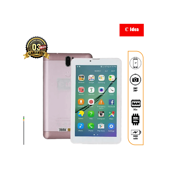 Tablette c-IDEA de face montrant l'écran clair et lumineux.