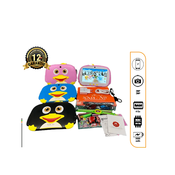 La Tablette enfant Sail Air S370 Pro – 64-4Go – 3000mAh parfaait pour apprendre en s'amusant