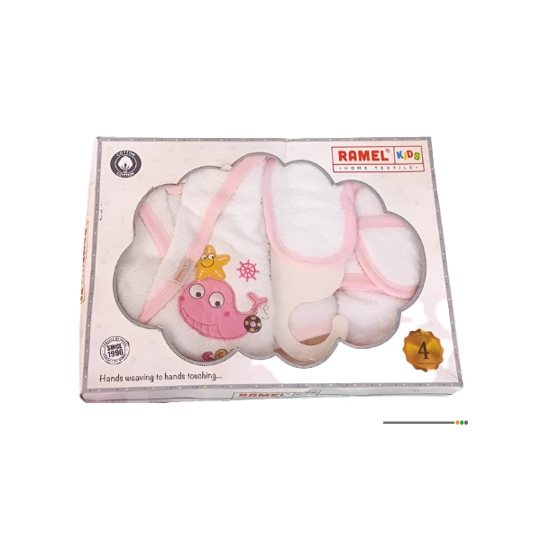 Coffret de bain bébé Ramel Kids avec houppelande, gant et serviette brodée
