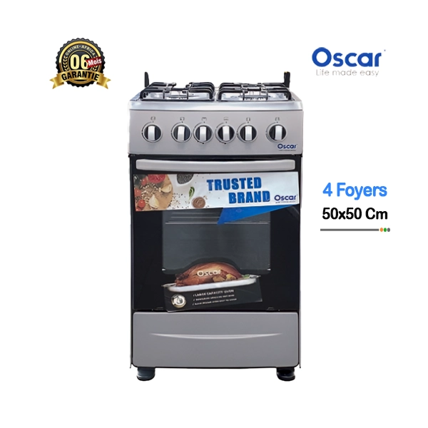 Cuisinière à gaz Oscar 4 foyers 50x50 OSC-C50W, vue d'ensemble.