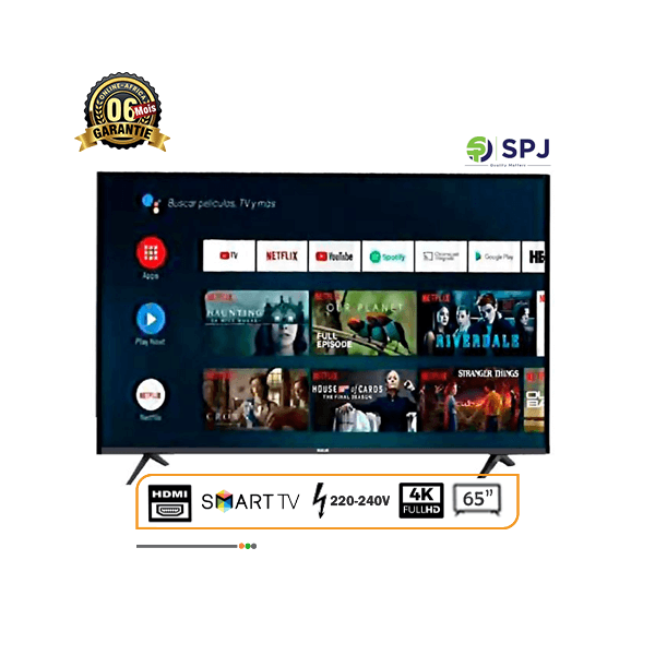 La smart TV SPJ de 65 pouces