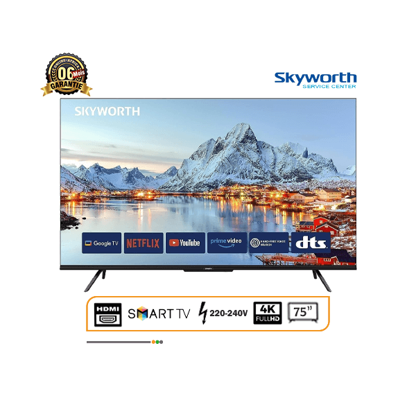 La smart TV Skyworth de 75 pouces et son design élégant