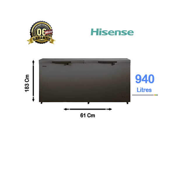 Congélateur coffre Hisense 940L - Vue d'ensemble, design robuste et élégant