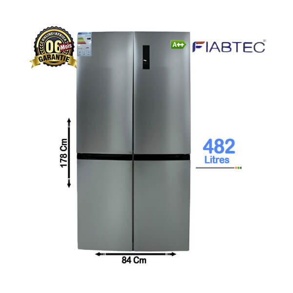 Réfrigérateur français Fiabtec 482L - Vue d'ensemble, design élégant et moderne