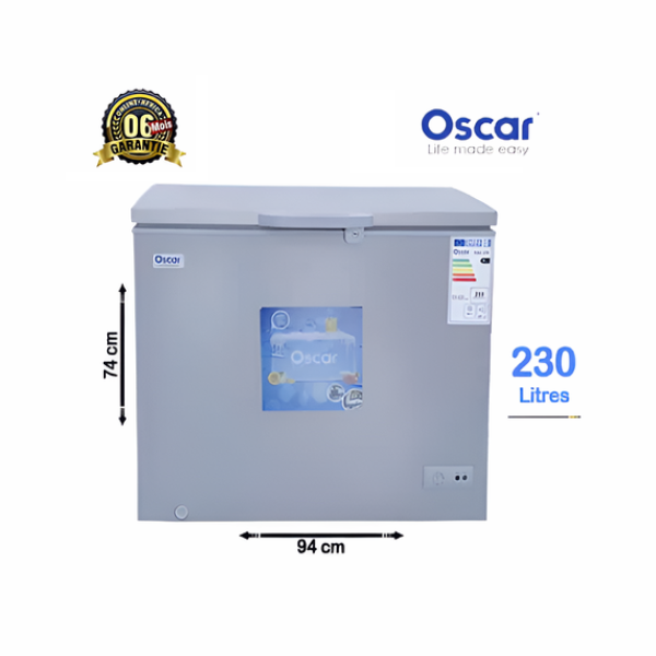 Congélateur coffre Oscar 230L - Vue de face, design robuste et professionnel