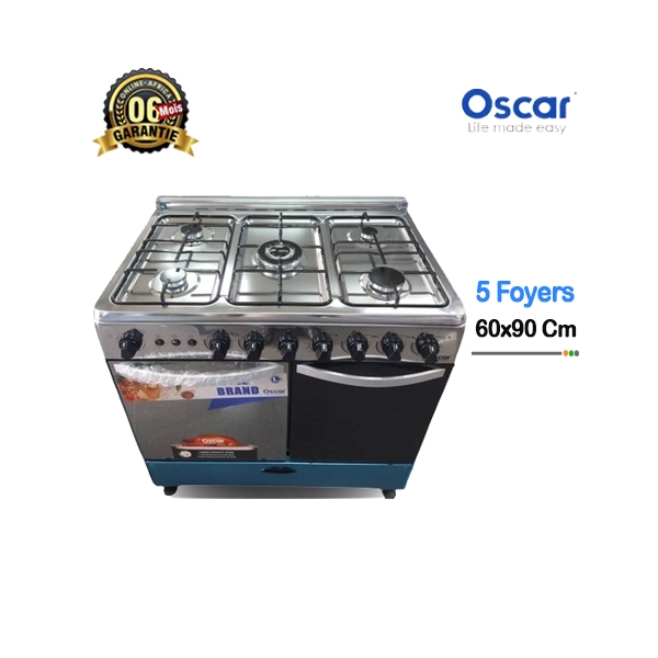 Cuisinière à gaz OSCAR 60x90 Luxe 5 Foyers avec porte-bouteille intégré