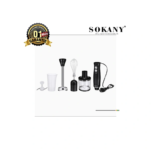 Mixeur plongeant multifonction Sokany 4 en 1 avec accessoires
