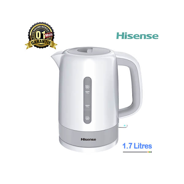 Bouilloire Électrique Hisense 1.7L - Vue de face, design moderne et élégant