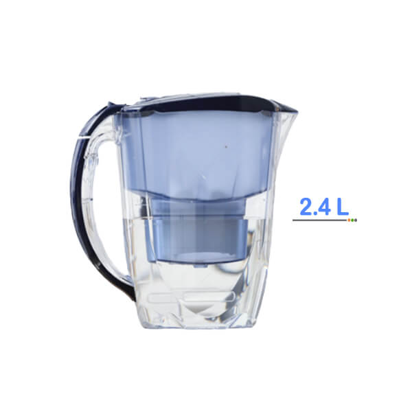 Carafe Filtrante 2.4 litres Vue de face, design élégant et moderne