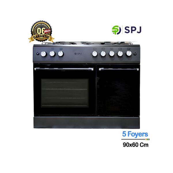 Cuisinière SPJ 5 foyers 90x60 FSG906-PG B, design moderne et performant