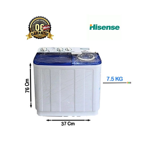 Machine à laver semi-automatique hisense 7.5kg