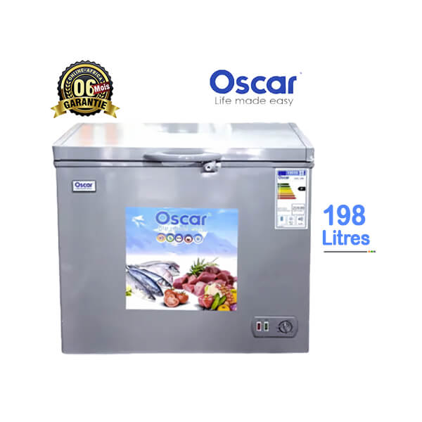Congélateur Coffre Oscar 198L Vue de face, design compact et spacieux