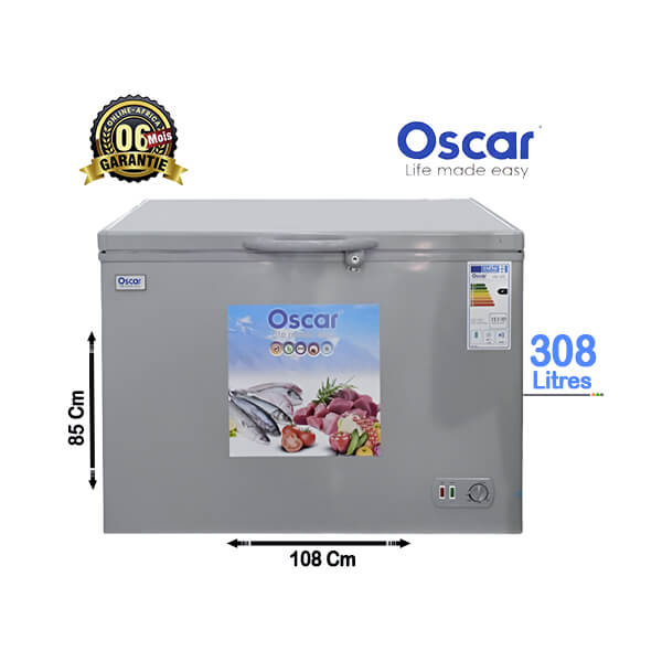 Congélateur Coffre Oscar 308L Vue de face, design robuste et spacieux
