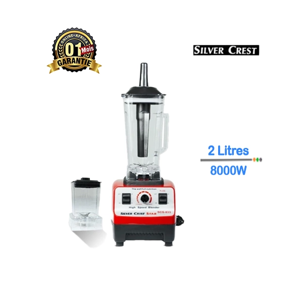 Robot Mixeur Silver Crest 8000W 2 bols vue de face