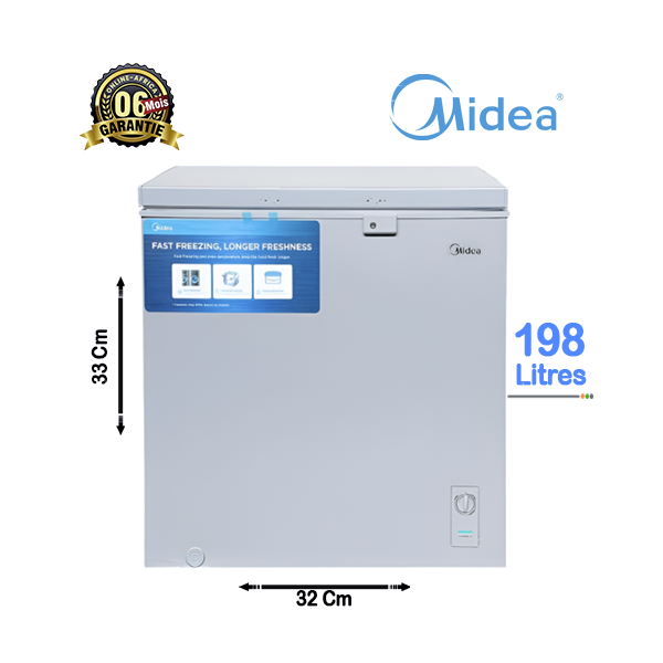 Congélateur Coffre Midea 198L - Vue d'ensemble.