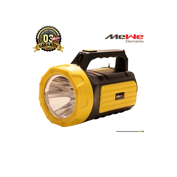 Haut-parleur solaire Bluetooth MEWE MWAUD-BTS01Y jaune et noir avec une lampe torche intégrée et panneau photovoltaïque, parfait pour l'extérieur