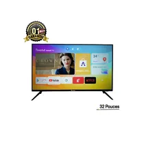 TV SMART POWERFULL 32 pouces allumée, affichant l’interface Android