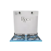 Vue rapprochée des brûleurs de la cuisinière à gaz ROCH 50x50