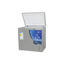 Congélateur Roch RCF-245-A ouvert montrant l’intérieur blanc spacieux et les paniers amovibles