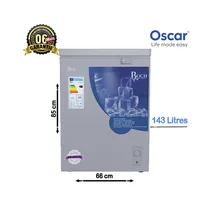 Congélateur ROCH RCF-175-A fermé sur fond blanc, vue de face