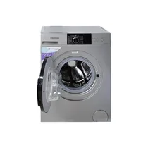 Tambour ouvert montrant capacité de 12 kg et finition inox